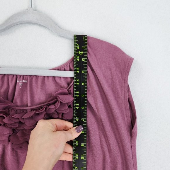 Garnet Hill Shirt Womens Small Mauve Purple Pink Cap Sleeve Scoop Neck Casual - Picture 4 of 9